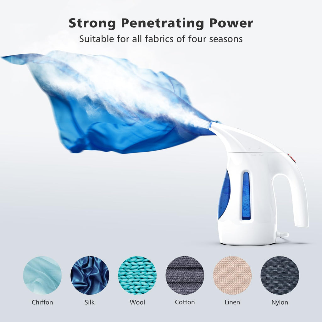 HiLIFE Steamer for Clothes, Portable Handheld Design, 240ml Big Capacity, 700W, Strong Penetrating Steam, Removes Wrinkle, for Home, Office(ONLY FOR 120V)-Black