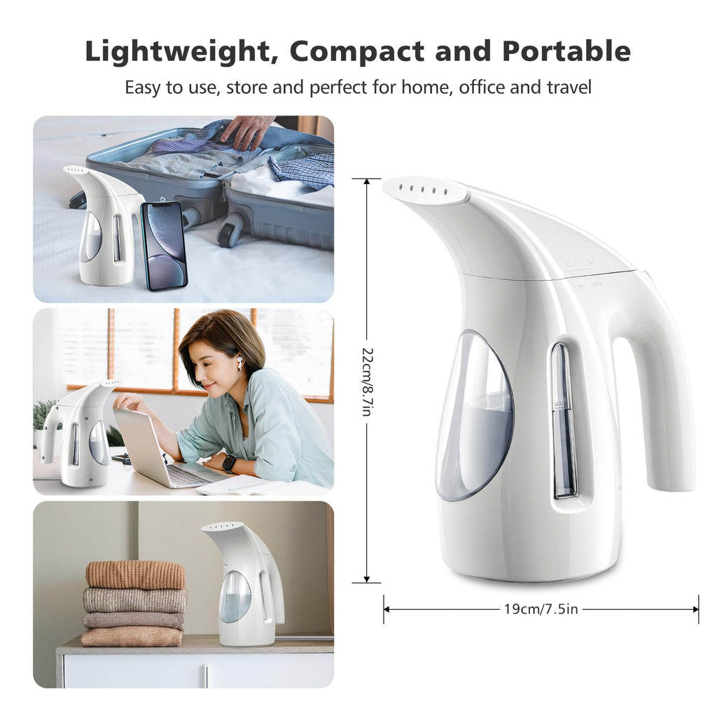 HiLIFE Steamer for Clothes, Portable Handheld Design, 240ml Big Capacity, 700W, Strong Penetrating Steam, Removes Wrinkle, for Home, Office(ONLY FOR 120V)-Black