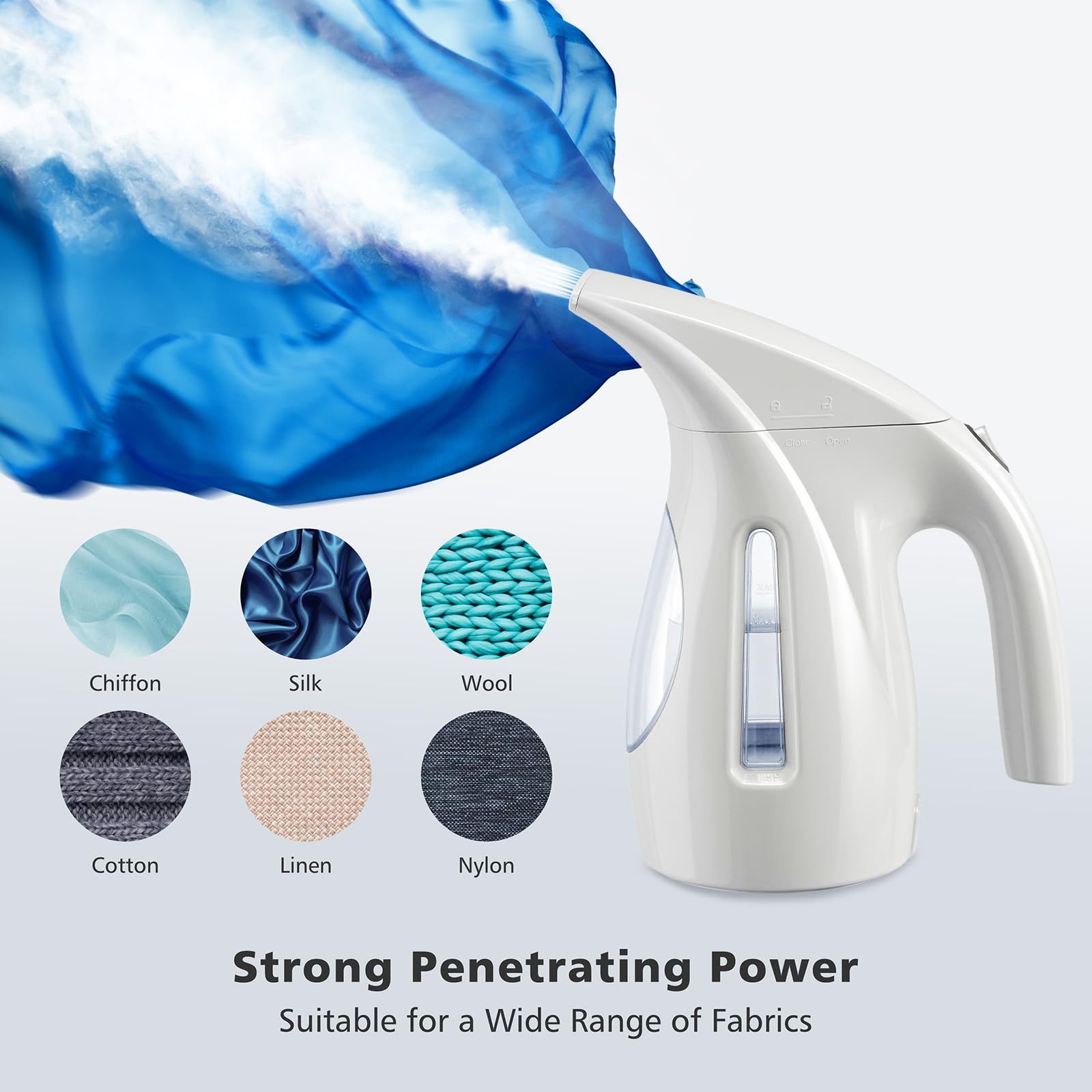 HiLIFE Steamer for Clothes, Portable Handheld Design, 240ml Big Capacity, 700W, Strong Penetrating Steam, Removes Wrinkle, for Home, Office(ONLY FOR 120V)-Black