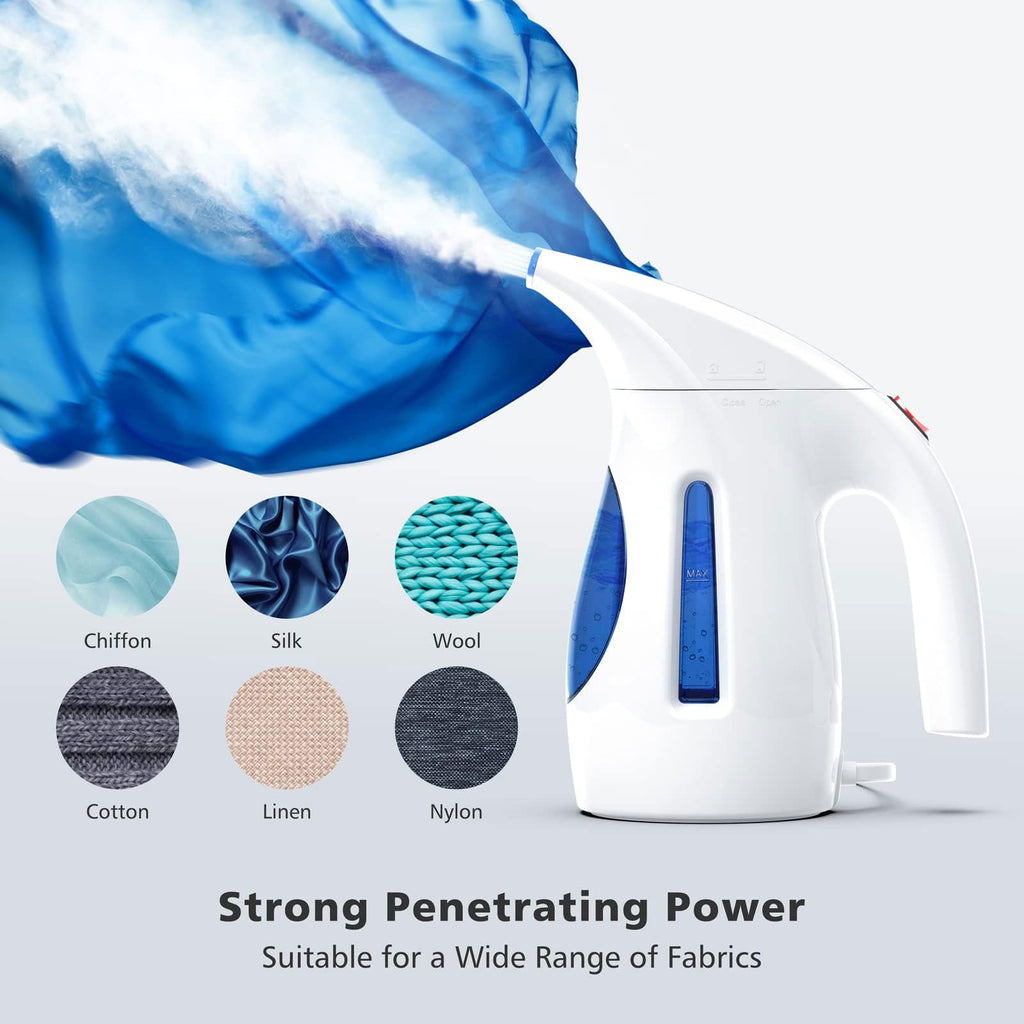 HiLIFE Steamer for Clothes, Portable Handheld Design, 240ml Big Capacity, 700W, Strong Penetrating Steam, Removes Wrinkle, for Home, Office(ONLY FOR 120V)-Black