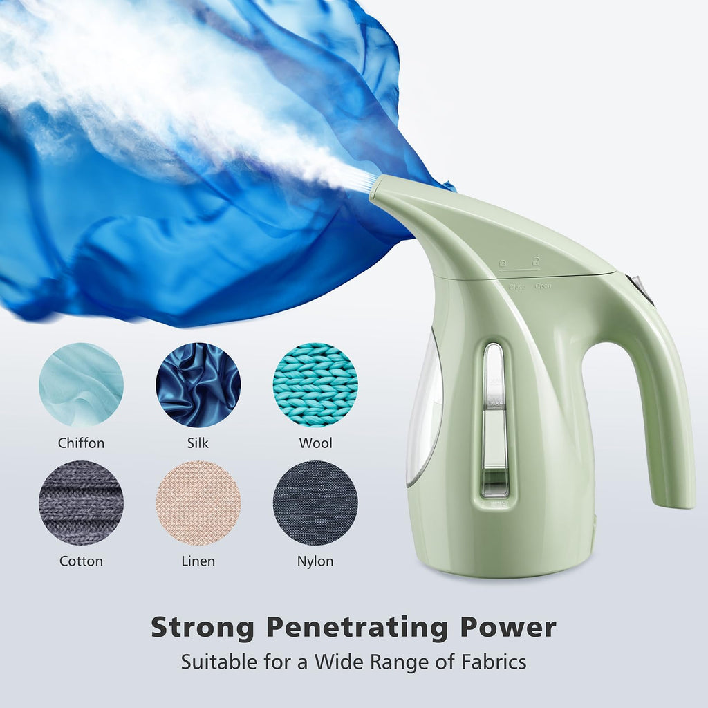 HiLIFE Steamer for Clothes, Portable Handheld Design, 240ml Big Capacity, 700W, Strong Penetrating Steam, Removes Wrinkle, for Home, Office(ONLY FOR 120V)-Black