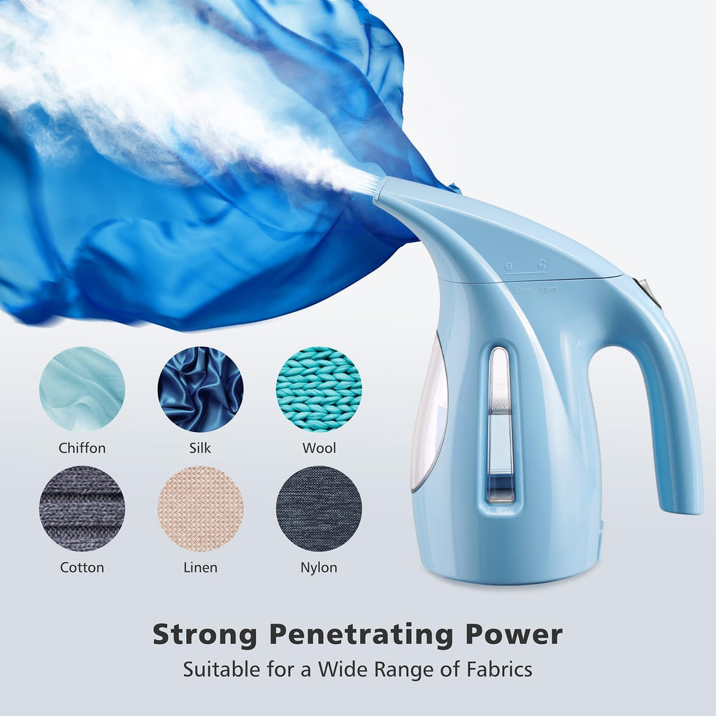 HiLIFE Steamer for Clothes, Portable Handheld Design, 240ml Big Capacity, 700W, Strong Penetrating Steam, Removes Wrinkle, for Home, Office(ONLY FOR 120V)-Black