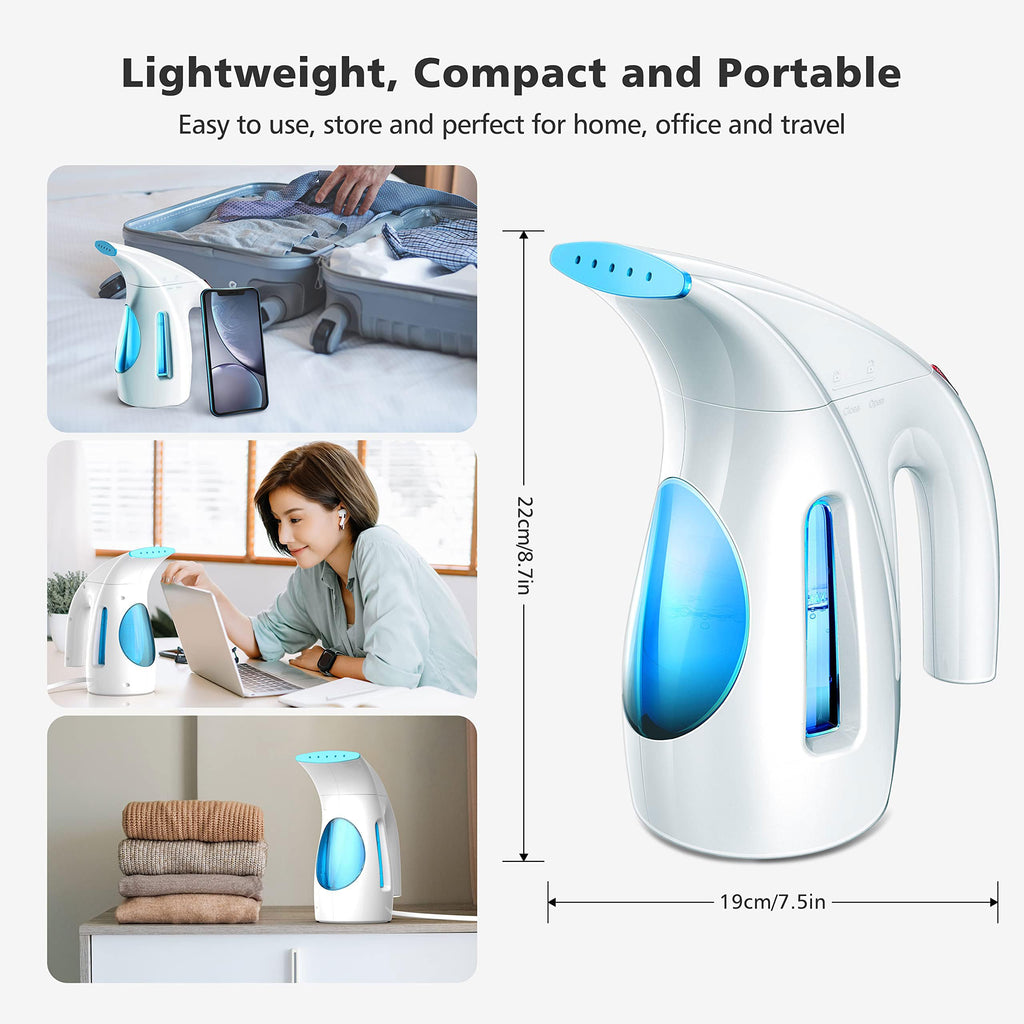 HiLIFE Steamer for Clothes, Portable Handheld Design, 240ml Big Capacity, 700W, Strong Penetrating Steam, Removes Wrinkle, for Home, Office(ONLY FOR 120V)-Black