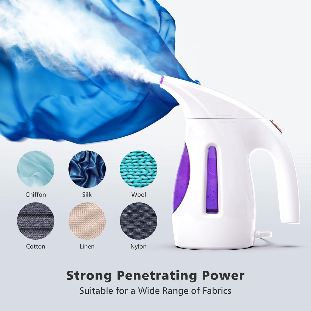 HiLIFE Steamer for Clothes, Portable Handheld Design, 240ml Big Capacity, 700W, Strong Penetrating Steam, Removes Wrinkle, for Home, Office(ONLY FOR 120V)-Black